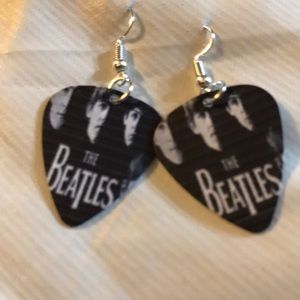 🎸Handmade Guitar Pick Earrings Beatles 🎶🎤🎵